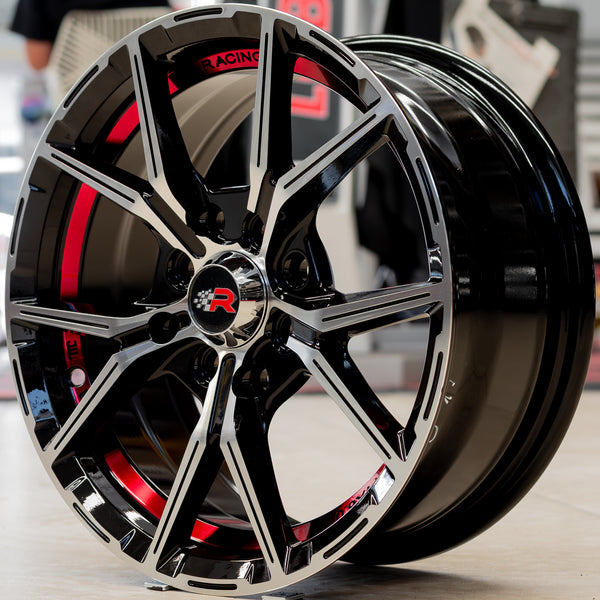SET DE RINES 14” (14x6) – 8X100/114.3 BMF con Línea Roja