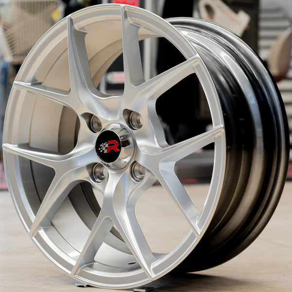 SET DE RINES 14” (14x6) – 4X100 Gris Oscuro Brillante
